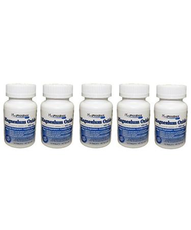 Magnesium Oxide 400mg (Compare to MagOx) 120 Count (Pack of 5 - Total of 600) 120 Count (Pack of 5)