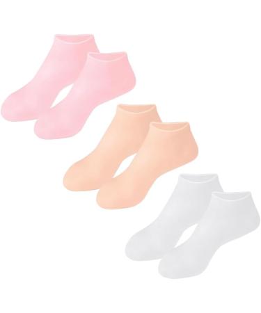 NAVESO Moisturising Socks 3 Pairs Silicone Socks for Moisturising Feet Silicone Moisturising Foot Socks Women Foot Spa Pedicure Silicone Socks Soft Gel Heel Socks for Women Dry Cracked Feet - Buy Online on GoSupps.com