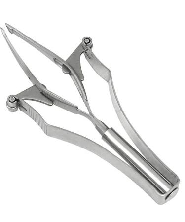 Automatic tweezers stainless steel 9.8 cm slanted design