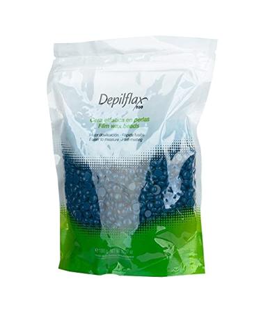 DEPILFLAX 100 ELASTIC DEPILATION WAX WITH NICHEM TEMPERATURE BEADS TOPEN AZUL 1000 G
