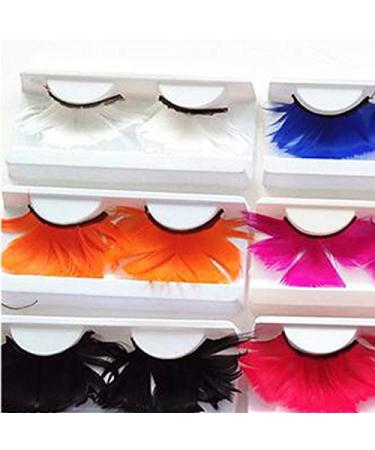 Boys Long-Tailed False Eyelashes - Exaggerated Colorful Feathers for Stage & Festival Art - Orange - Buy Online on GoSupps.com