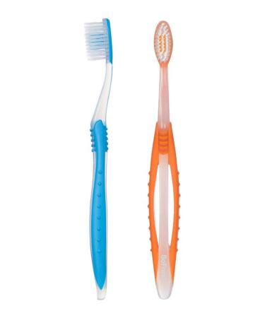 SoFresh Adult Manual Flossing Toothbrush Wide Grip - 2 Pack- Colors Vary