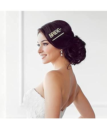 Bride Hair Clips - BRIDE Lettering Rhinestone Bobby Pins for Bachelorette Party Decorations - Buy Online on GoSupps.com