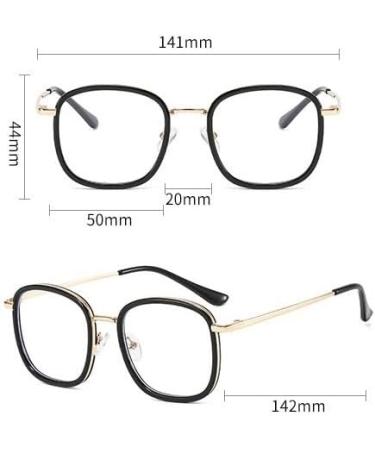 Buy TR Square Large Frame Clear Vision Blue Light Blocking Reading Glasses - Gray-Silver +0.00 | International Shipping Available - Buy Online on GoSupps.com