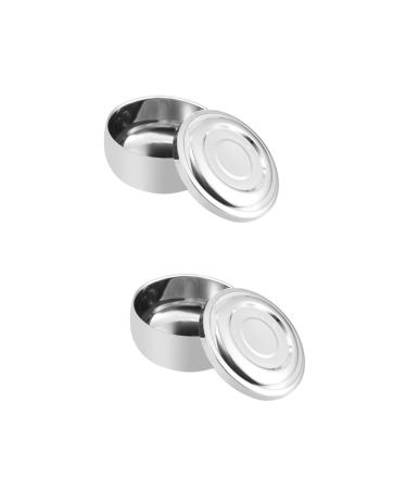 Frcolor 2st soup bowl made of bamboo shaving bowl with lid shaving shell made of container with lid foam shell container for shaving soap razor foam travel stainless steel mediumx2pcs silverx2stk