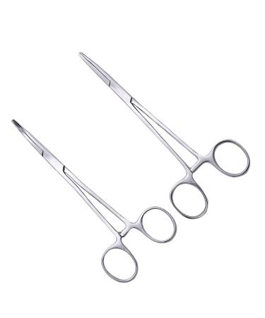 2pcs Stainless Steel Pet Hair Removal Forceps Hair Removal Clips Cupping Tong 18X7.5X0.2CM Silver