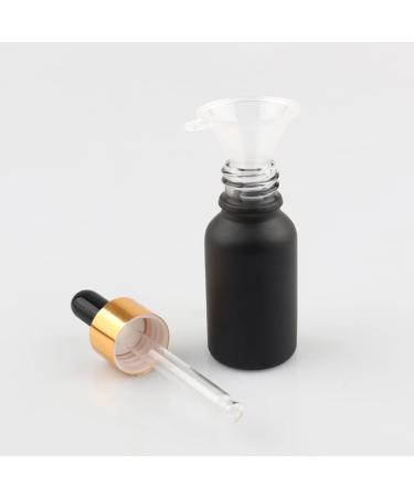 ZEOABSY 6 PiecesÂ 15mlÂ Empty Frosted Black/Gold Glass Dropper Bottles with Glass Pipette for Essence Essential Oil Elite Fluid Travel Cosmetics Storage Containers - Buy Online on GoSupps.com