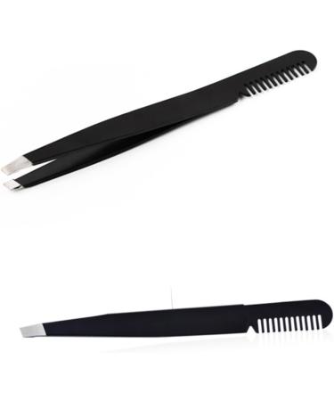 MAGICLULU Eyebrow Tweezer Tweezers Eyebrow Clip Makeup Tools Stainless Steel Extend medium Black - Buy Online on GoSupps.com