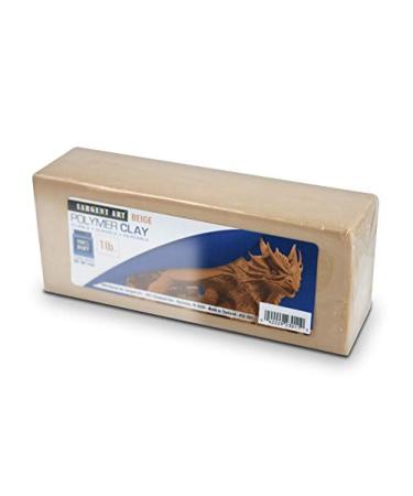Sargent Art Polymer Beige Baking Clay  1 pound block  Easy to Use and Soften  Safe & Non-Toxic  Used for all types of Clay Sculpting Projects & Crafts