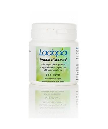 Probio histamed organic powder with lactic acid bacteria and bifidobacteria - 60 g powder with fiber - vegan lactose -free gluten -free free of fructose artificial flavors and preservatives