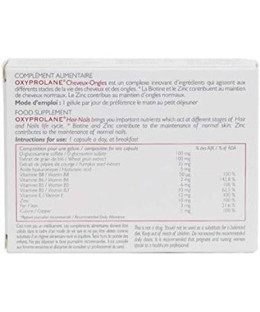 Oxyprolane Hair & Nail Double Action Food Supplement Cure 1 Month / 30 Capsules (1/d) Made in France by Laboratories B - Buy Online on GoSupps.com
