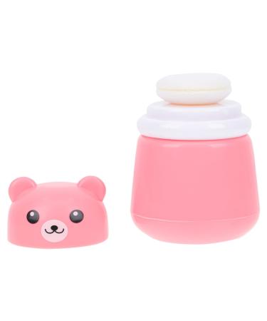 OSALADI Baby Powder B0B6PXWDH8 Bottle: Cartoon Bear Powder Puff Box  Infant Loose Powder Box with Puff  Talcum Powder Container  Portable Powder Dispenser for Kids (Pink)