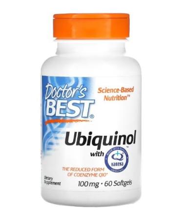 Doctor's Best Ubiquinol with Kaneka QH 100mg 60 Softgels Powerful Antioxidant for Cardiovascular Health