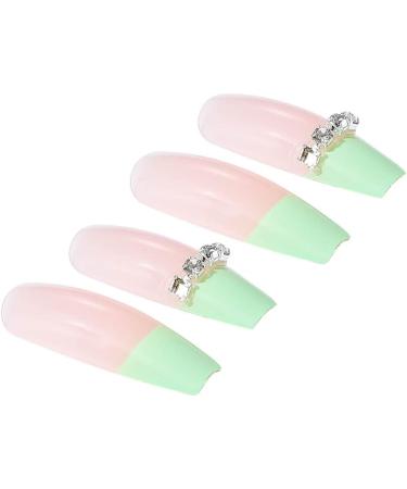 Coffin False Nails Press on Nails French Long Fake Nails Ballerina Acrylic Stick on Nails 24pcs for Women and Girls (Color : Pink Size : F) - Buy Online on GoSupps.com