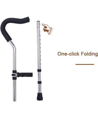 Adults Underarm Crutches Foldable Medical Stainless Steel Crutches with Comfortable Underarm Pads and Ergonomic Handles Suitable for Height: 155-175cm/5'-5' 7'' (Color : Silver Size : 2 Counts) - Buy Online on GoSupps.com
