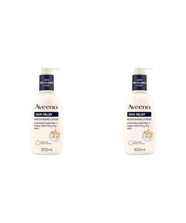 Aveeno Skin Relief Moisturising Lotion | Soothes Skin From Day 1 | For Very Dry And Irritable Skin Care | With Shea Butter And Prebiotic Oatmeal | 300 Ml (Pack Of 2) 300 ml (Pack of 2) Moisturising Lotion