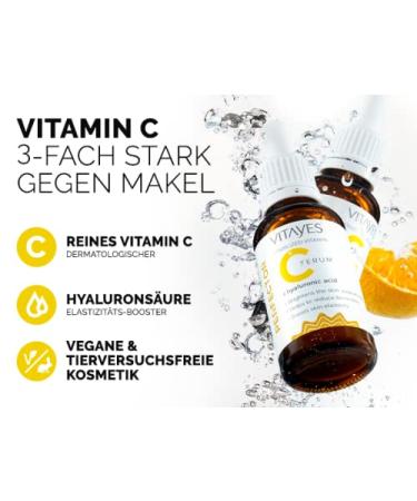 VITAYES Vitamin C Face Serum - Anti-Aging Hydrating Serum with Hyaluronic Acid for Dark Spots Fine Lines & Wrinkles - 1 Oz - Buy Online on GoSupps.com