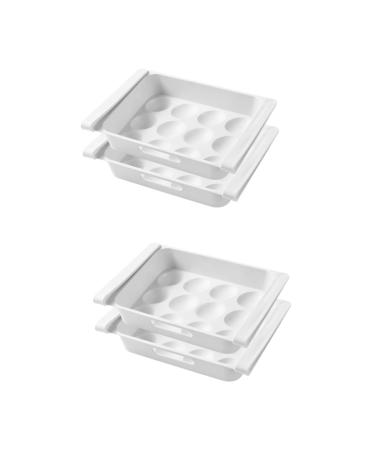 Hemobllo 4 pcs Type Fridge Container Refrigerator White Multi-purpose for Fruit Case Home Drawer Household Whitex2pcs 26x18cmx2pcs
