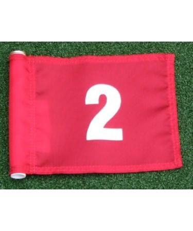 ShopTJB White Numbered 1-5 Solid Red 400D Pin Marker Flag for Golf & Putting Green - Buy Online on GoSupps.com