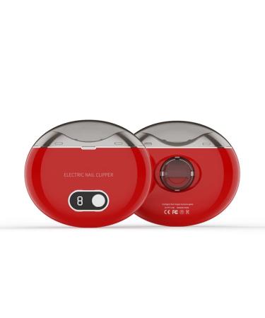 Zhwkelvs 1Set Electric Automatic Nail Clippers Trimmer Nail Cutter Manicure Scissors with Light for Baby Adult Care Red