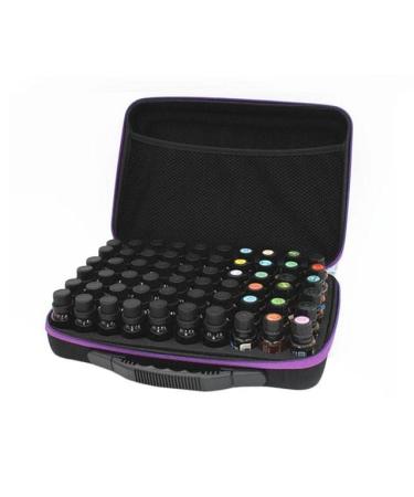 Multi -purpose 60 bottles of essential oil case Storage pocket wearing holes. Servant -style collective case travel essential oil bottle of organizer for women for trips everyday life (color: purple purple 15ml