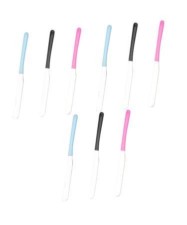 FRCOLOR 9 Pcs Stainless Steel Toning Sticks Facial Mud Spatula Cosmetic Spatula Tool Pigment Mixing Rods Liquid Foundation Spatula Creams Spatulas Make up Kit Mixer Dipping Multifunction 16.2x1cmx3pcs Assorted Colorx3pcs
