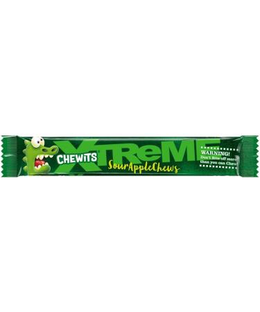 Chewits Xtreme Sour Apple Chews Chews 34g | VIMIX (24 Bars x 34g (Full Box)) - Buy Online on GoSupps.com