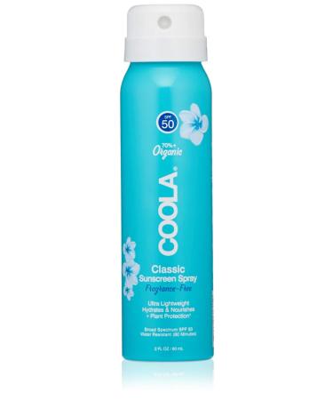 COOLA Organic Sunscreen SPF 70 Sunblock Spray, Dermatologist Tested Skin Care for Daily Protection, Vegan and Gluten Free, Peach Blossom, 6 Fl Oz 2 Fl Oz (Pack of 1)