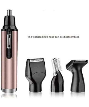 4 in 1 Nose Hair & Eyebrow Trimmer - USB Rechargeable Waterproof Travel-Friendly Razor in Gold - Buy Online on GoSupps.com