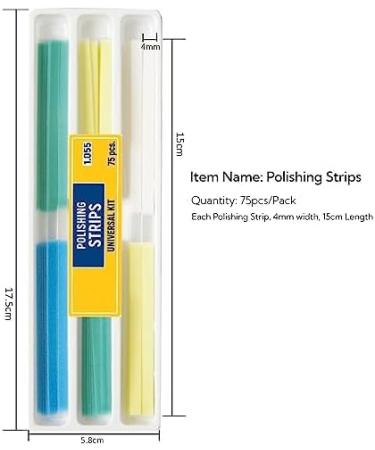 Tooth Sandpaper Dental Polishing Strips - 4mm Width NatureAqua Resin Interdental Tool (75 Pcs) | International Shipping Available - Buy Online on GoSupps.com