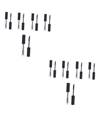 Beavorty 10 Pcs Mascara Brush Empty Bottle Eyelash Mascara Empty Eyelash Tube Portable Bottle Self Made Straw 10.5X1.6cmx2pcs Blackx2pcs