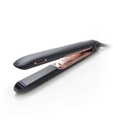 Panasonic nanoe Flat Iron for Healthy Shiny Hair Hair Styling Iron with Ceramic Plates and Intuitive Heat Technology for Straightening Smoothing and Curling - EH-HS99-K (Black/Rose Gold)