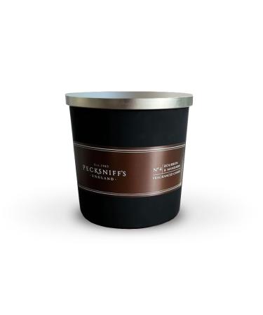 Pecksniff's Black 3-Wick Scented Candle 283g/9.9oz Bourbon & Mandarin Fragrance Long-Lasting Aromatherapy Candle for Relaxation Bourbon & Mandarin 3w 283g/9.9oz