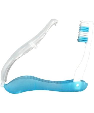 Light Blue Folding Travel Toothbrush for Adults Potable Disposable Soft Toothbrush for Travel Camping Toothbrush School Home Business Trip Accessories