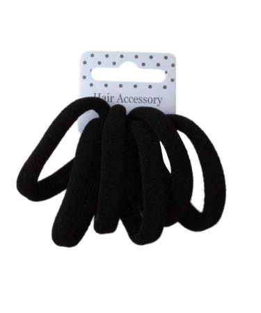 Set of 6 Black Soft Jersey Endless Hair Elastics Bobbles Bands 1 6 Count (Pack of 1) - Buy Online on GoSupps.com