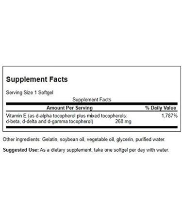 Swanson Vitamin E Mixed Tocopherols 400 IU (268mg) 100 Softgels - Buy Online on GoSupps.com