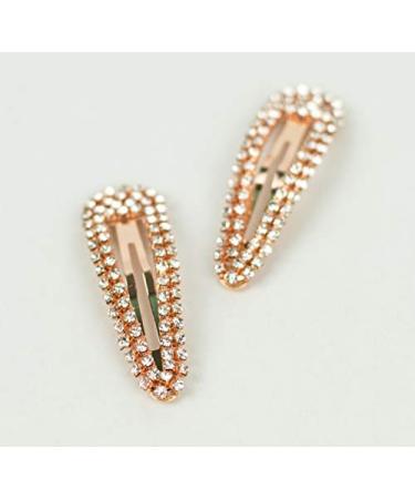 Rhinestone Snap Clips in Rose Gold - Kitsch - 2 Piece Set - Buy Online on GoSupps.com