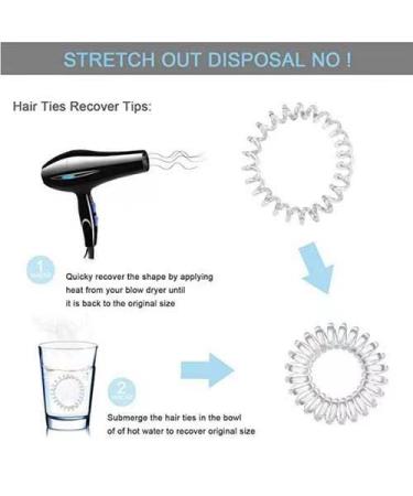 Iridescent Spiral Hair Ties - 4Pcs Phone Cord Coiled Hair Ties for Thick Hair - Buy Online on GoSupps.com