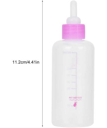 Durable 60ml Pet Milk Bottle | Breeding Bottle for Puppies & Kittens - Water Feeder Set with Nipple Brush (Pink) - Buy Online on GoSupps.com