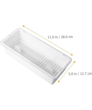 Alipis Box Chopsticks Box Drain Box Metal Chopsticks Metal Tray Useful Chopsticks Holder Household Drawer 28X12.7X7.2CM White - Buy Online on GoSupps.com