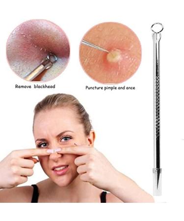 Piuruf Acne Needle Set - 1/2 Pieces Double Head Stainless Steel Tool for Blackhead Removal & Facial Care - Buy Online on GoSupps.com
