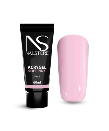 Nail Store Nail Store - AcryGel for nail reconstruction - for extreme stretching - Semi-permanent nail polish - Long-lasting - AcryGel 60 ml (Soft Pink)