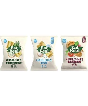 Eat Real Crisps Vegan & Healthy Snacks Variety Box Pack of 15 Mix - Buy Online on GoSupps.com