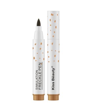 ROPALIA 2 Colors Freckle Pen  Natural Lifelike Fake Freckles Makeup Pen  Long-lasting Waterproof Dot Spot Pen Create Natural Effortless Sunkissed Skin A1 Soft Brown