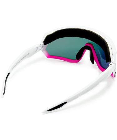 Phieres Sharkbiteph Origin - Eco-Friendly Unisex Sports Glasses | Polarized UV400 Protection Extended Ventilation Stylish MTT WHT Pink/Cherry - Buy Online on GoSupps.com