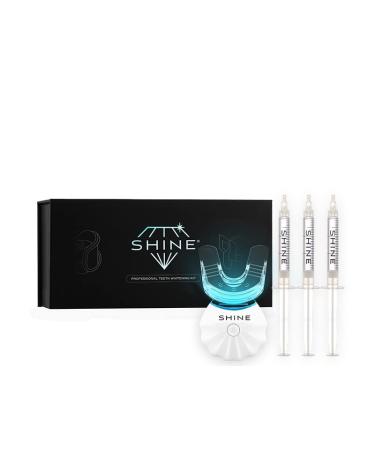 Shine Teeth Whitening Kit with LED Light 3 Syringes of 3ml Tooth Whitener Gel 15 Min Fast Result (Black)