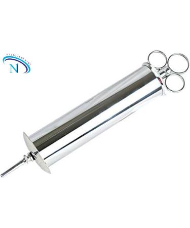 Natiqind Ear Wax Removal Syringe 4oz - Brass with Chrome Finish | Ideal for Household, EMT, Firefighter, Police, Medical Students & Hobbies - Buy Online on GoSupps.com