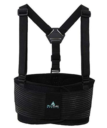 AllyFlex XL/XXL Sports Back Brace with Y-Shape Suspenders and Dual 3D Lumbar Support for Lifting Work - Relieve Pain and Prevent Injury - Buy Online on GoSupps.com