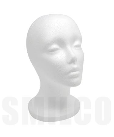 12 3 Pcs Styrofoam Wig Head - Tall Female Foam Mannequin Wig Stand and  Holder for Style, Model And Display Hair, Hats and Hairpieces, Mask - for  Home, Salon and Travel