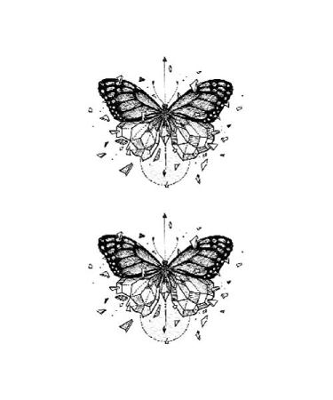SanerLian Butterfly Temporary Tattoo Sticker Set - 12 pcs, Body Art for Women/Girls, Chest/Back/Arm Fake Tattoo, Moth Insect Design 10.5X6cm - Buy Online on GoSupps.com